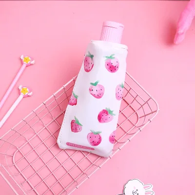 Multiple strawberrie Сумка для карандашей с зубной пастой и точилкой милый чехол для карандашей с клубничным принтом канцелярские принадлежности для детей школьные принадлежности - Цвет: Multiple strawberrie