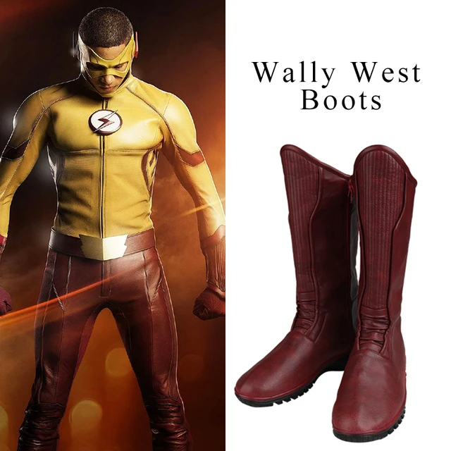 The Flash Cosplay Boots Superhero Kid Flash Wally West Cosplay Shoes