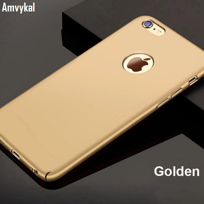 Golden Amvykal для IPhone X 8 7 6 6S Plus ультра тонкий чехол телефона Роскошные capinhas PC жесткий В виде ракушки Coque принципиально 50 шт./лот - Цвет: Golden