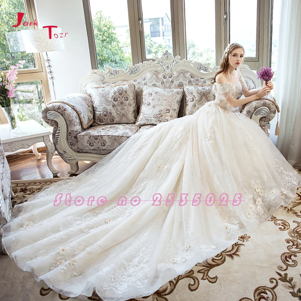 Vestidos de Novia винтажное ТРАПЕЦИЕВИДНОЕ свадебное платье плюс размер с вуаль цвета слоновой кости Тюлевое Платье de Mariee 3D Цветы Роскошные Abito da Sposa