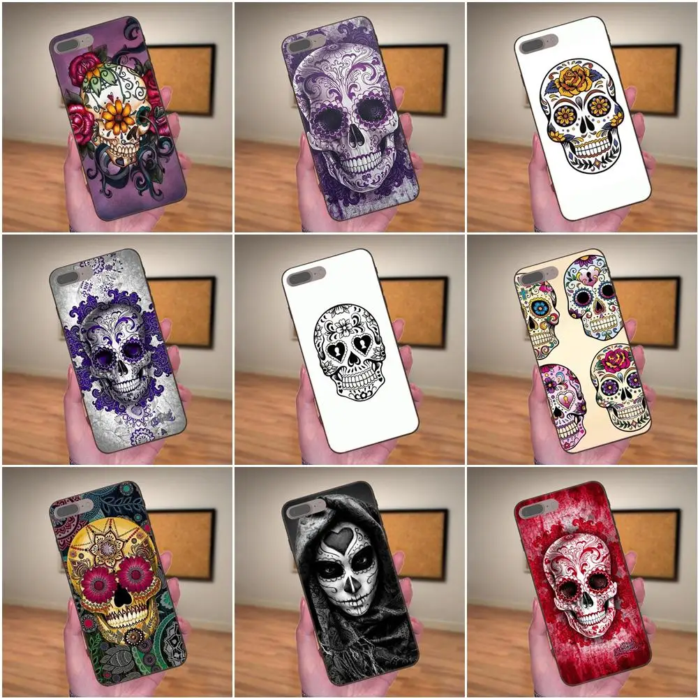 

Unique Floral Sugar Skull Pattern Skin For Xiaomi Mi Mix Max Note 2 2S 3 5X 6 6X 8 9 SE A1 A2 Lite Play Pro F1 Painted