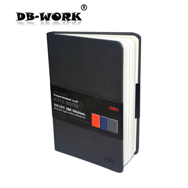 Deli3302 vysoce kvalitní PU kožená vazná přenosná kůže tváří k tomuto kapesnímu poznámkovému bloku 56 k Bussines notebook