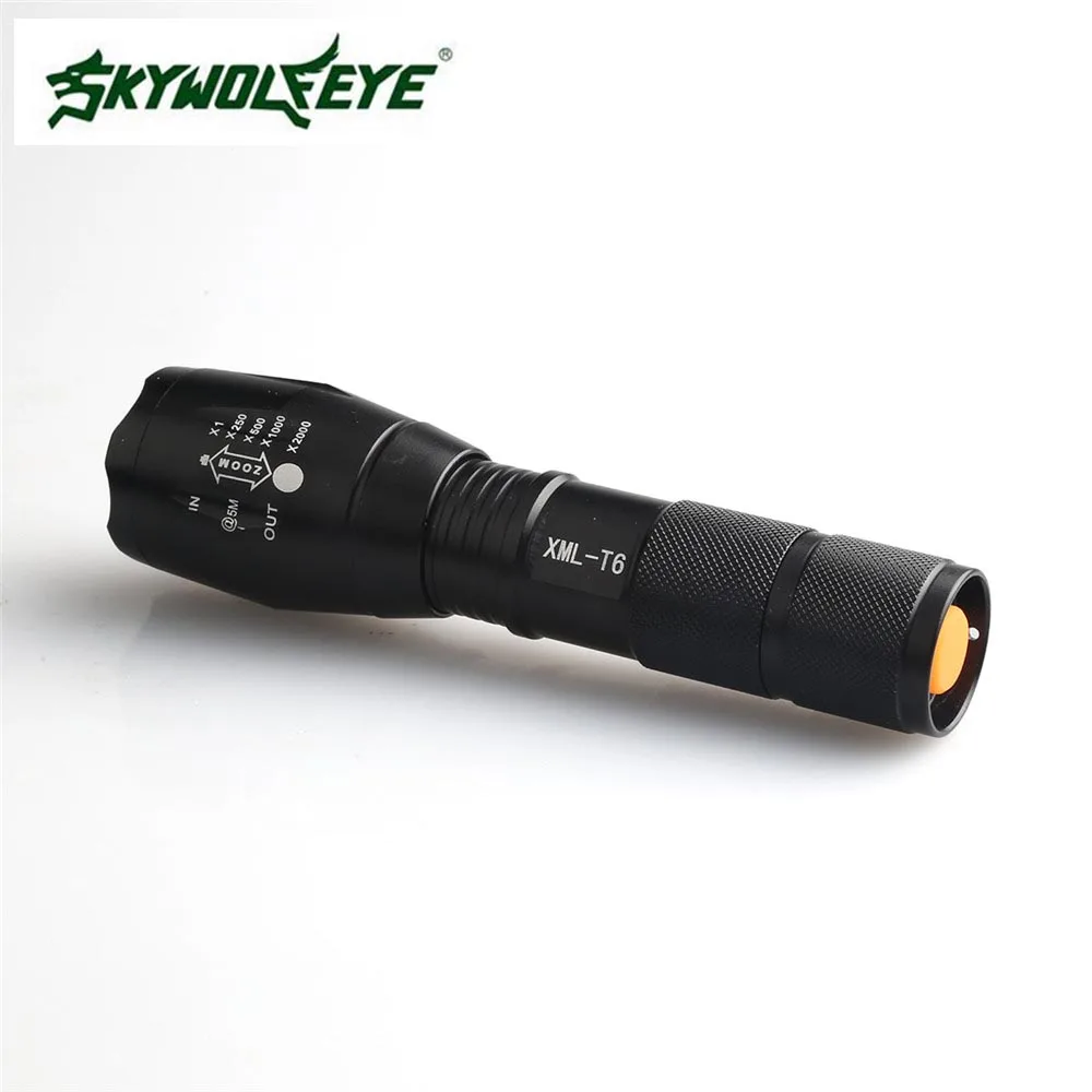 High quality Black 4000LM Waterproof LED Torch 5 Modes Tactical