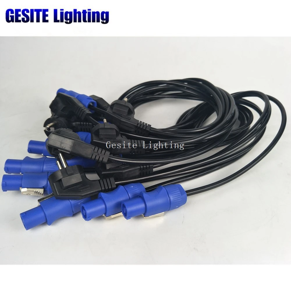 10pcs/lot Stage Lighting 1M Power Cable with AU UK US EU Plug PowerCon