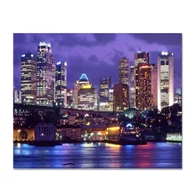 Nachtszene Stadt 40×50 Handwerk Direct Selling Baumwolle Neues freies Verschiffen Hand Diy Diamant Malerei Kit 3d Full stickerei
