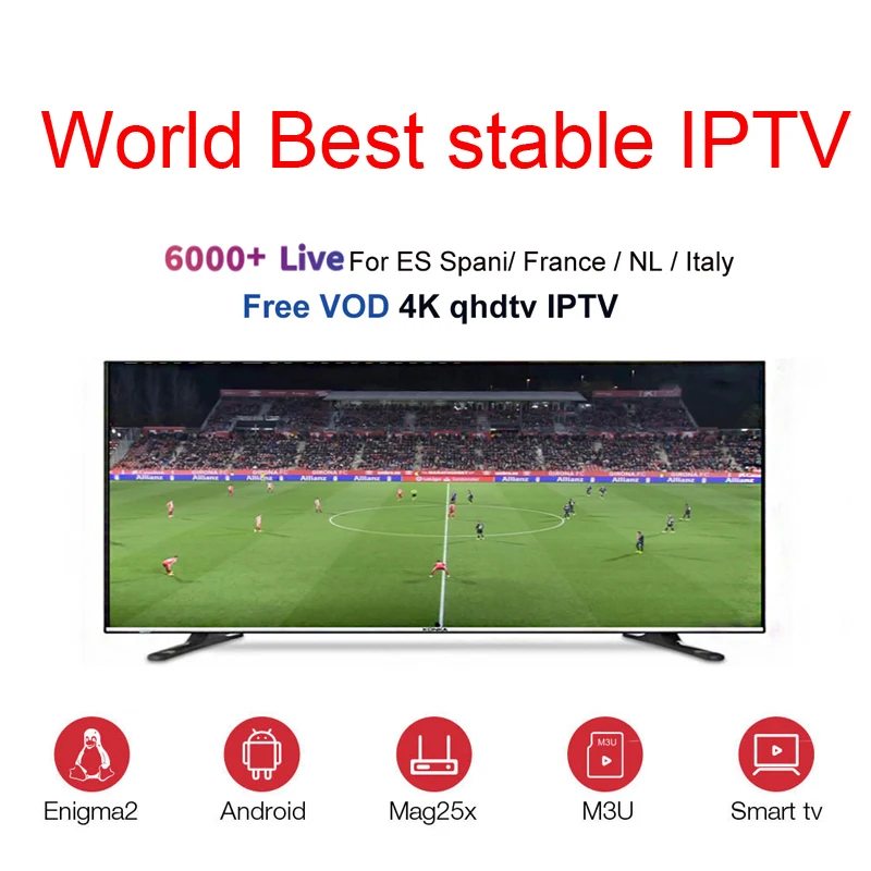 

Android 9.0 IPTV subscription portugal IPTV europe Smart TV 4K Ultra HD TV Wifi Bluetooth Play tv Box 6000+live free channel