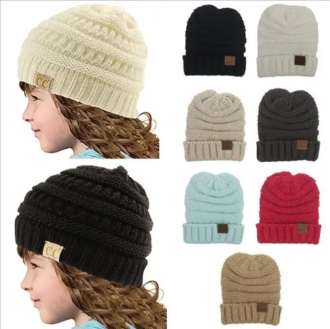 2017-Autumn-Winter-Knitted-CC-Trendy-Hats-Babies-Knitting-Beanie-Kids-Fashion-Warm-Caps-Childrens-Casual