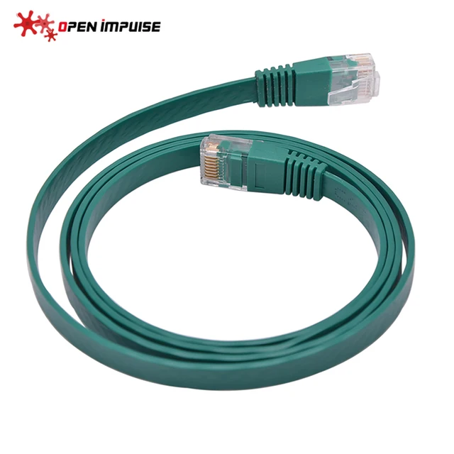 Green Color Cable RJ45 Lan Cable Flat Cat5e Network Cable 1M