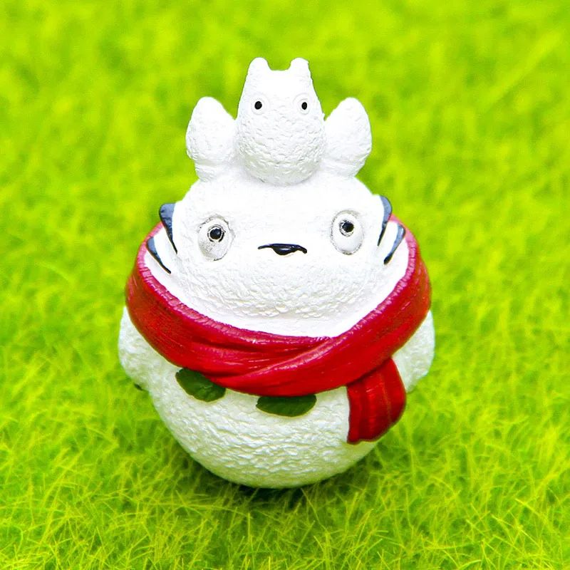 Red Scarf White Totoro Miniature Fairy Garden Home Houses Decoration Mini Craft Micro Landscaping Decor DIY Accessories | Дом и сад