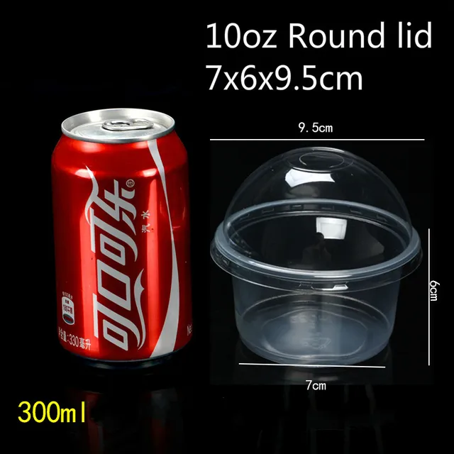 Buy 100 Pcs Pudding Cup Disposable Plastic Cups Lid Small Plastic Containers