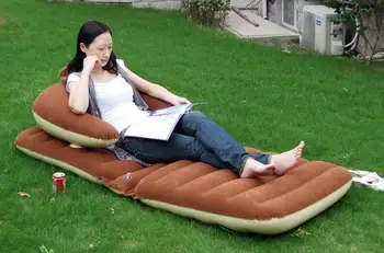 

175x87x17cm Flocking pvc inflatable lazy sofa bed outdoor folding nap dual-use multi-purpose recliner