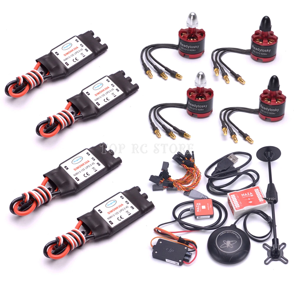 

Naza M Lite Flight Control Controller Board w/ PMU & LED & M8N GPS & 4x 2212 920kv motor + 4x 30A simonk ESC For Quadcopter