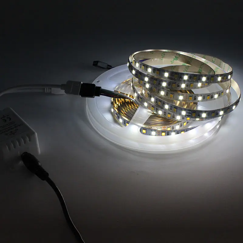 Двухцветная светодиодная лента светильник SMD 2835 CCT с регулируемой температурой
