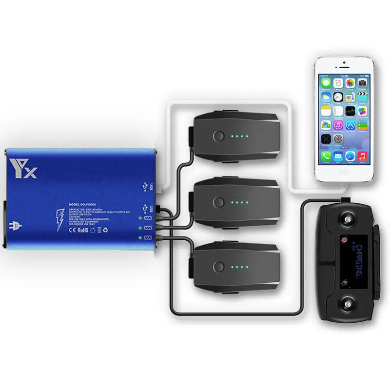 

5 In 1 Multi Intelligent USB Charger Battery Charging Hub For DJI Mavic Pro EU-M55