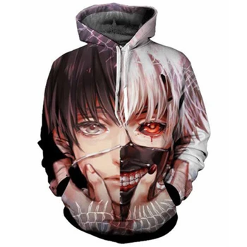 

Tokyo Ghoul Cosplay Costume Kaneki Ken Cloak Hoodie Uchiha Itachi Anime Adult men Ms 3D Printed Zip Hooded Sweatshirt Jacket