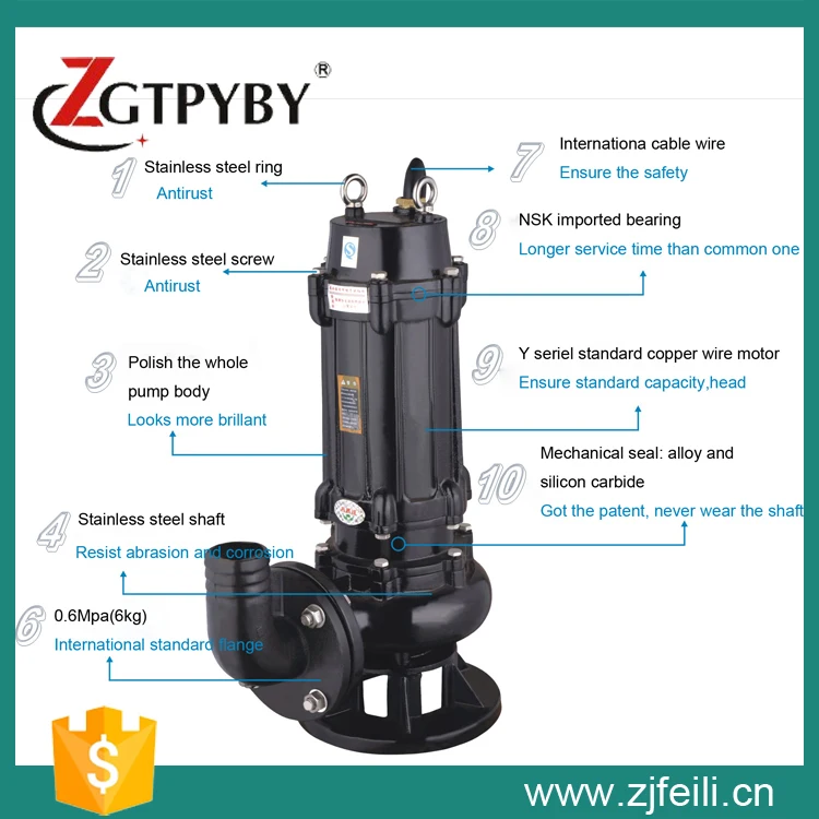 

Large flow capacity 80m3/h 5.5hp 4kw heavy duty electric sewage pump from china factor