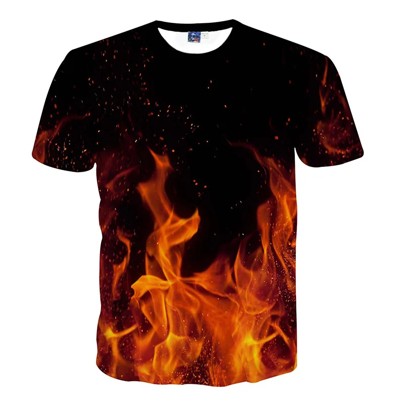 Мужская футболка с принтом огня, 3D, короткий рукав, повседневные летние топы, свободный крой, Забавные футболки, мужская брендовая футболка, Homme Camisetas Hombre