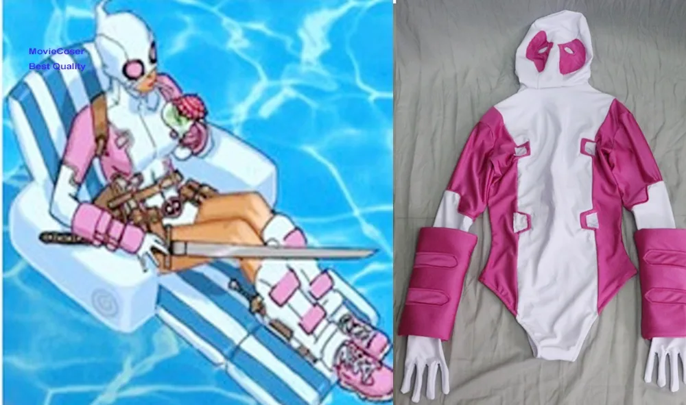 Изготовленный на заказ костюм GwenPool moecoser комикс женский Дэдпула розовый из