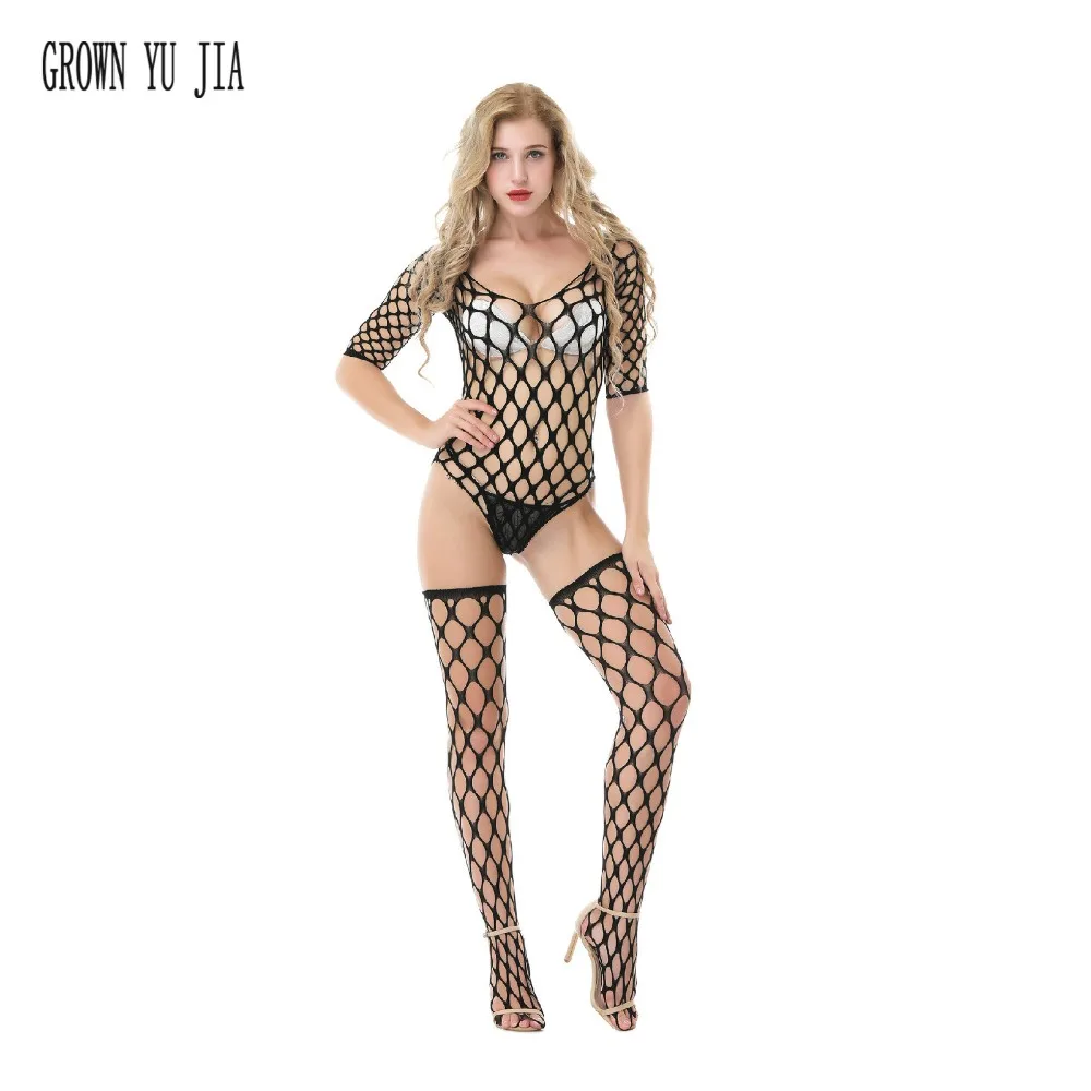 

Erotic sling lingerie hollow mesh catsuit porno babydoll net dress fishnet bodysuit Sexy stockings Suit porno costumes