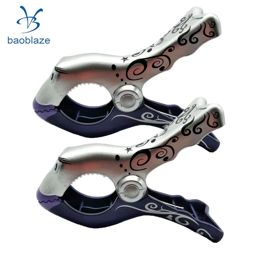 4 pieces Beach Towel Clips Clothes Quilt Clamp Holder Lounge Chair Peg  