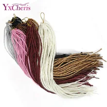 Extensão de cabelo sintético trança crochê, extensão de cabelo sintético tranças única para mulheres negras rosa yxcheris