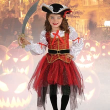 2018 New Halloween Christmas Gift Pirate Costumes Girls Party Cosplay Costume for Children Kids Clothes Performance