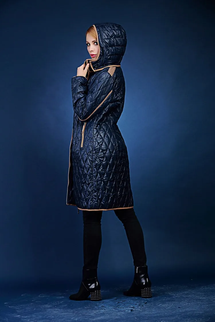 Зимняя женская куртка, тонкая, хит, цветная, на молнии, с капюшоном, стеганая куртка, Европейская и американская мода, пальто размера плюс 48-58 VLC-VQ526
