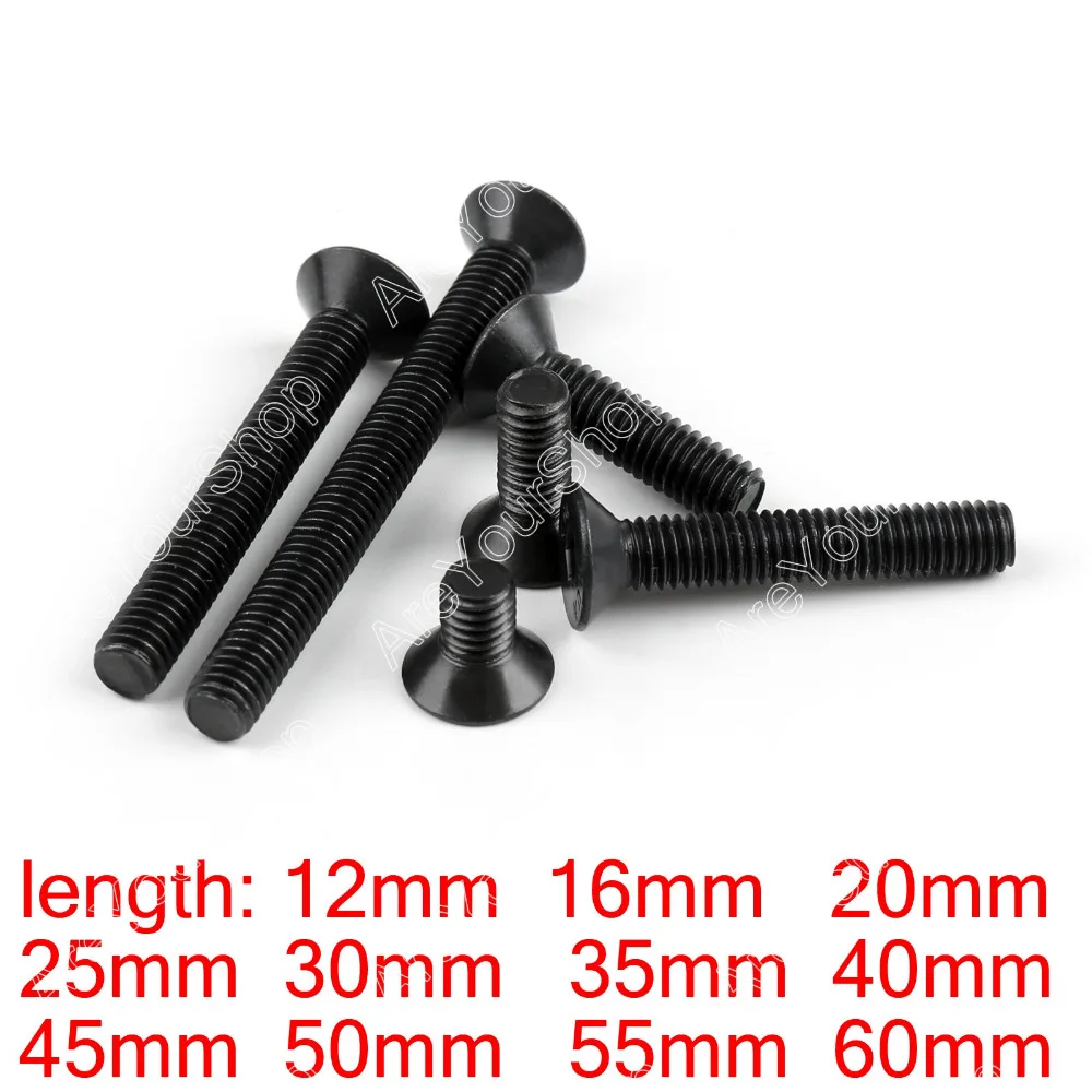 Us 2 99 Areyourshop 5 10 20pcs M8 50mm More Size Screw Bolt Flat Head Countersunk Sink Hex Socket M8 Blac In Screws From Home Improvement On