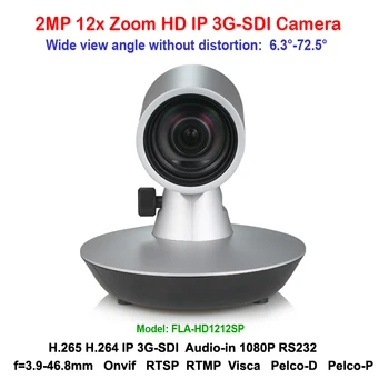 

1080p60 IP 3G-SDI Video Conference POE Camera Full HD 12x Optical Zoom Plug Play 72.5 degree wide angle view