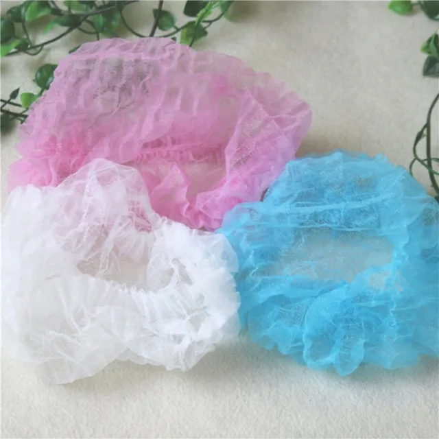 100pcs Disposable Caps For Shower Bathing Salon Non-Woven Anti Dust Hair Cap Convenient Bath Use