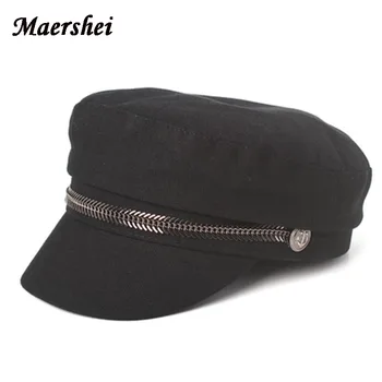 

MAERSHEI Brand Unisex Retro Black Baseball Cap Women Casual Snapback Bone Octagon Hat Fall Winter Gorras Hat Caps