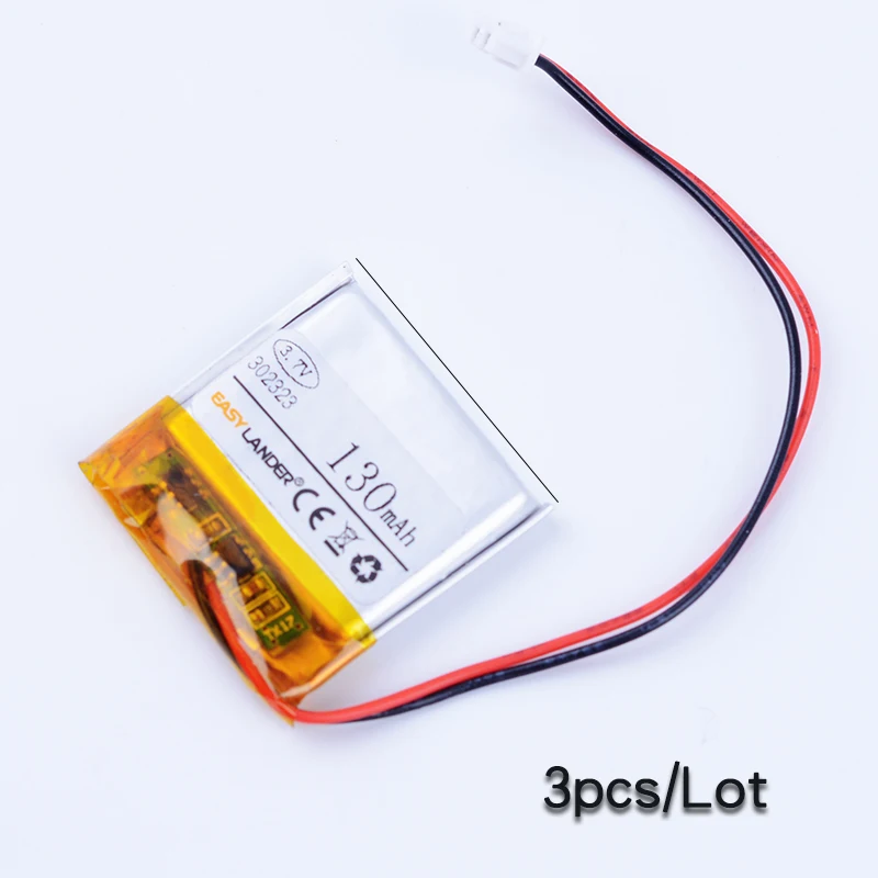 

3pcs/Lot 302323 3.7V 130mAh Rechargeable Li-Polymer Li ion Battery For JPR BT3030 Bluetooth earphone mp3 mp4 smart watch 032323