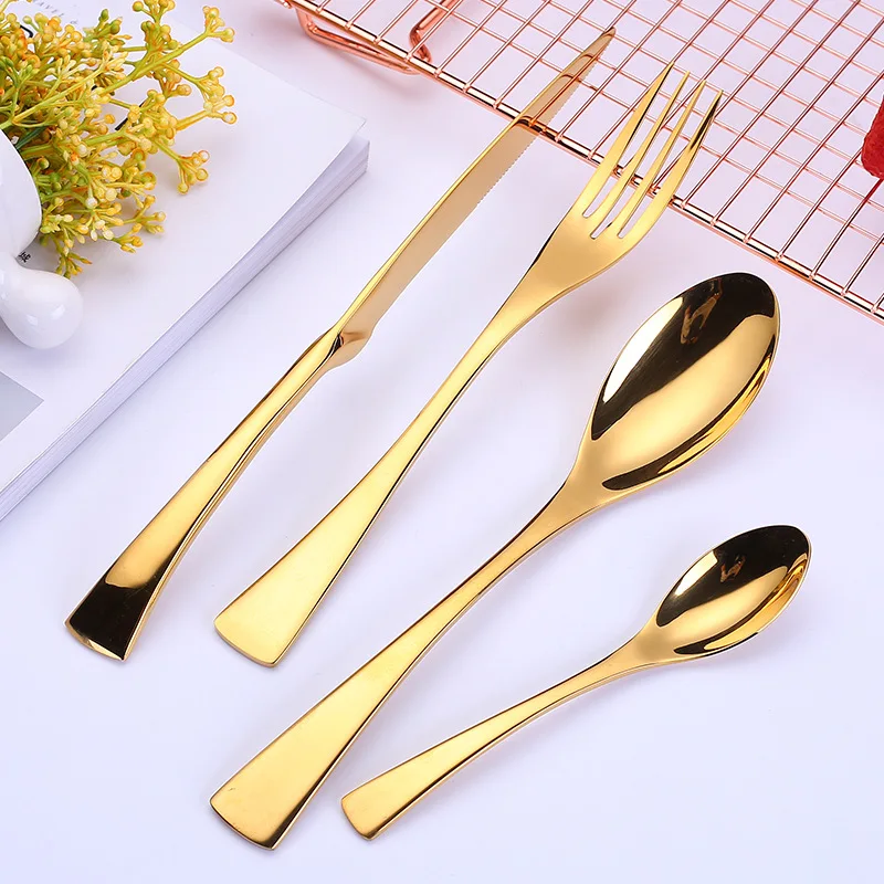 

24Pcs/set Stainless Steel Cutlery Set Dinnerware Tableware Silverware Sets Dinner Knife Spoon Fork Drop Shipping