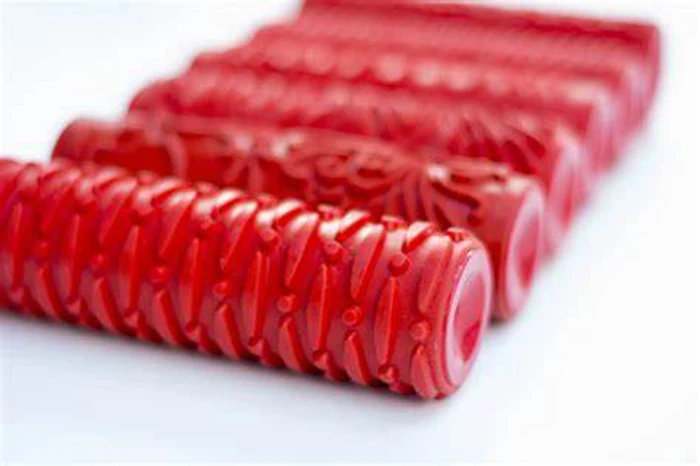 7DIY Patterned Paint Roller - Decorative Texture Roller For Walls & Furniture, 7 Inch Rubber Embossing Tool (BK327R)