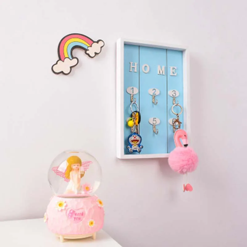 

INS Style Wall Decoration Handmade Wooden HOME Key storage rack shelf Creative Key Box Creative baby kids Room Decoration 1piece