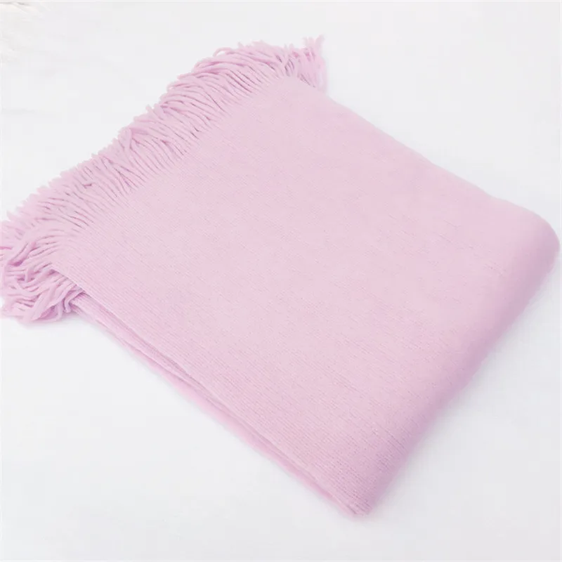 Фон для детской фотосъемки, однотонное вязаное шерстяное одеяло, студийный реквизит для фотосъемки, 127 см* 170 см Flokati, аксессуары для новорожденных, Bebe Photo - Цвет: Light pink