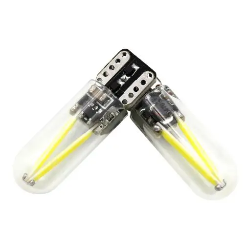4 шт. T10 W5W led COB стеклянный автомобильный светильник Led накаливания автомобильные