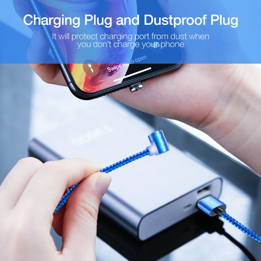 L-TYPE المغناطيسي كبل شحن RAXFLY المصغّر usb نوع C كابل ل فون إلى سلك USB ل فون المغناطيس شاحن سلك ل فون 7 X