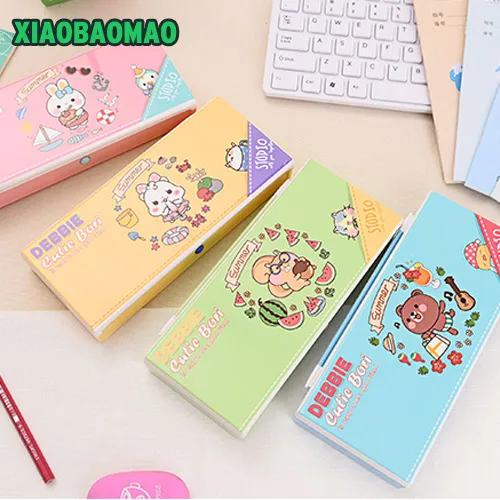 4 цвета милый аниме кролик медведь канцелярский пенал сумка Escolar Papelari подарок