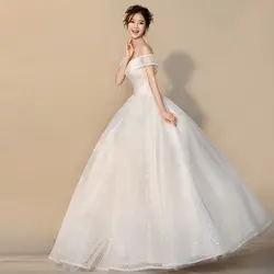 Простое свадебное платье 2019 Новое поступление Лодка шеи Летние свадебные Для женщин невесты супер платье принцессы мечта шикарная