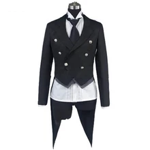 Черный Дворецкий Себастиан микаелис аниме Хэллоуин косплей костюм рубашка жилет пальто смокинг для мужчин
