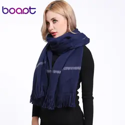 [boapt] сплошной цвет мягкий шерсть смешанный плед роскошь марка марочный на открытом воздухе тепло зима шарфы женский пол шали обертывания