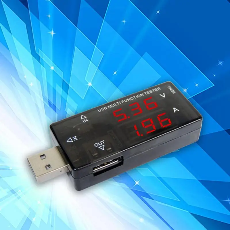 Домашний офис завод USB ток вольтметр тест er USB емкость батареи тест er с мобильного телефона зарядки тестовый метр детектор - Цвет: Blue