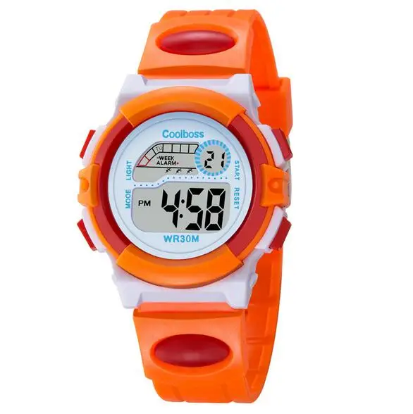 Новые модные часы детские спортивные часы светодиодный цифровые часы для мальчиков и девочек студенческие многофункциональные наручные часы - Цвет: orange