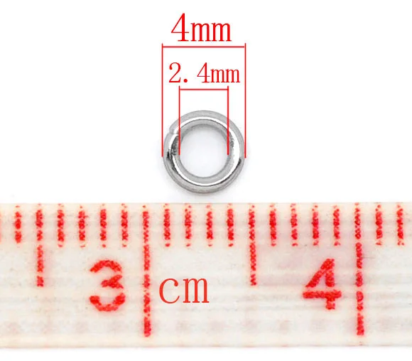 FUNIQUE 500 шт Высокое качество нержавеющая сталь открытый прыжок кольца серебряный цвет 4,5, 6,7, 8 мм DIY ювелирных изделий - Цвет: 4mm 500pcs