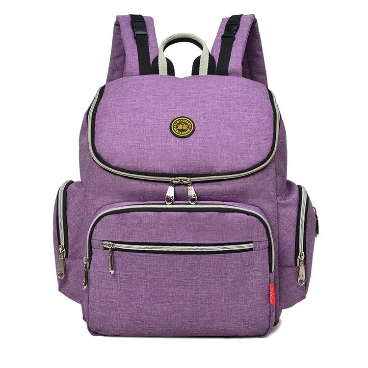 Новая детская сумка для подгузников, рюкзак для подгузников+ пеленальная подушка+ ремни для коляски+ кулер для бутылок - Цвет: purple