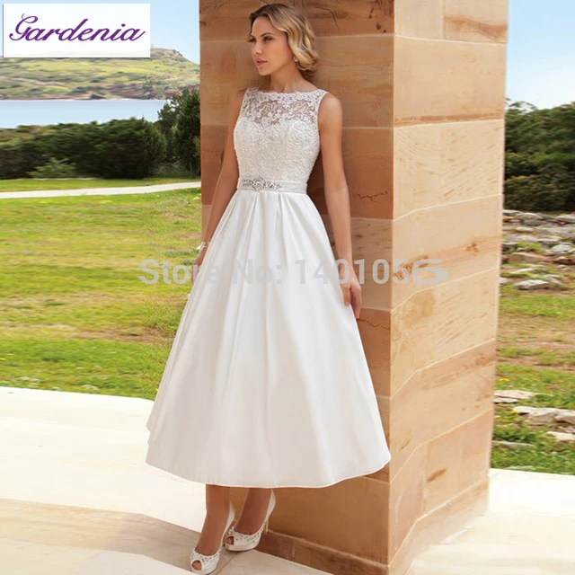 Latest Scoop A Line Ankle Length Wedding Dress Sash Corset Plain Latest Scoop A Line Ankle Length Wedding Dress Sash Corset Plain Bridal Dresses 2017
