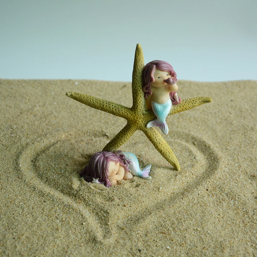 online Criativo Kawaii Mini Sereia Animais decoração da Casa de Fadas Micro Jardim Figurinhas Miniaturas do tanque de peixes Acessórios de Decoração DIY