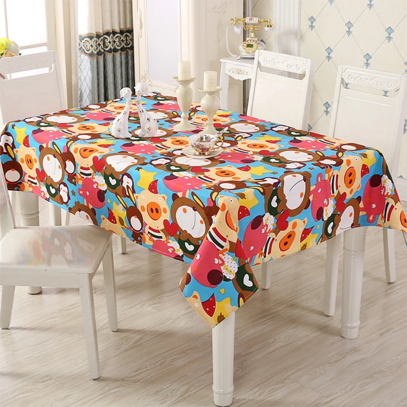 Мультфильм Скатерть льняная один table Кухня прямоугольной скатерти для свадьбы