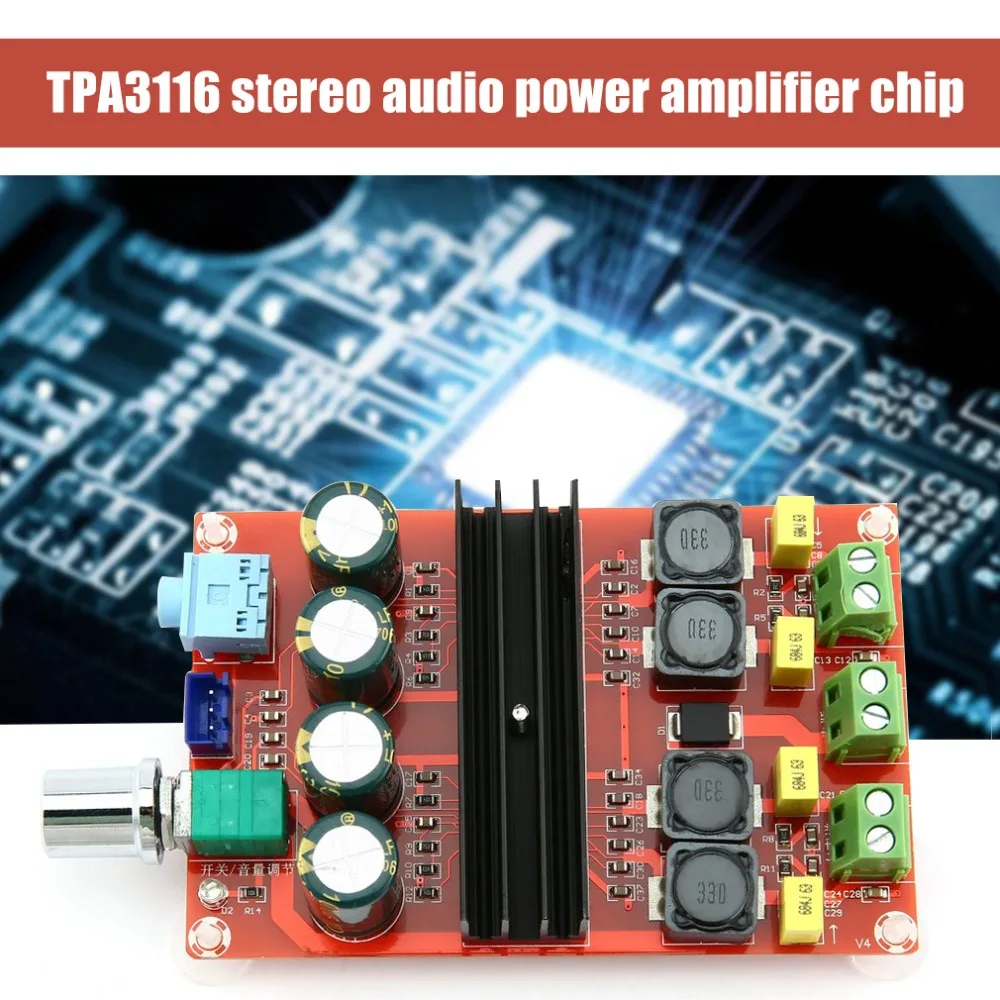 TPA3116 2*100 Вт Bluetooth цифровой усилитель мощности плата двухканальный цифровой аудио усилитель плата модуль супер бас Ampl